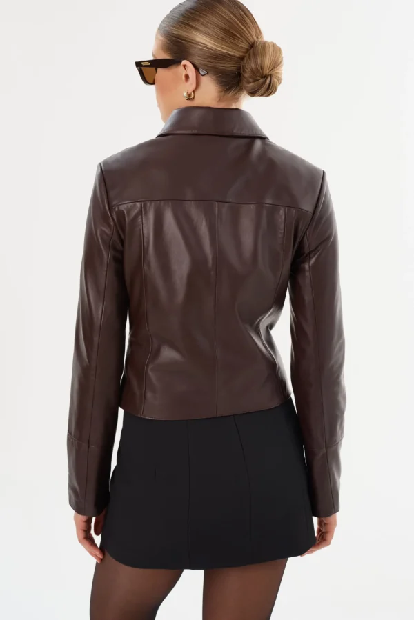 LAMARQUE Leather Jackets | OCEANA | Fitted Leather Jacket Mahogany