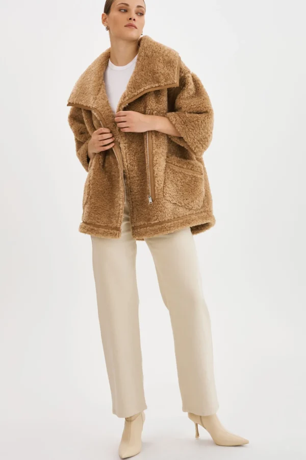 LAMARQUE Coats&Jackets | OHANNA | Sherpa Coat CARAMEL