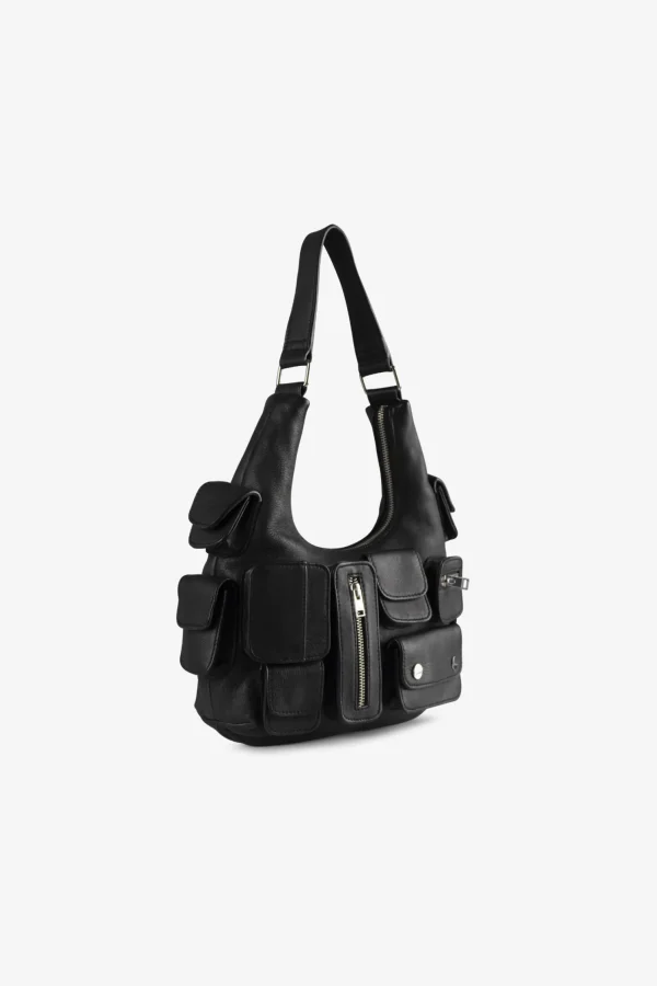 LAMARQUE Accessories | OLESIA | Mini Leather Cargo Bag Black