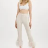 LAMARQUE Pants&Shorts | PAGETTA | Feather Trimmed Trousers Bone