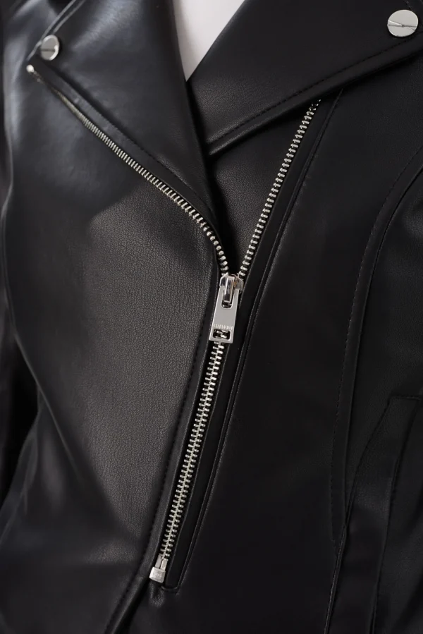LAMARQUE Leather Jackets | PASCALE | Fitted Faux Leather Jacket Black