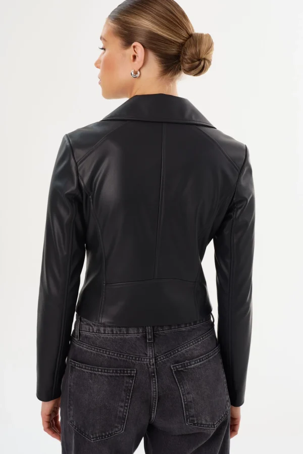 LAMARQUE Leather Jackets | PASCALE | Fitted Faux Leather Jacket Black