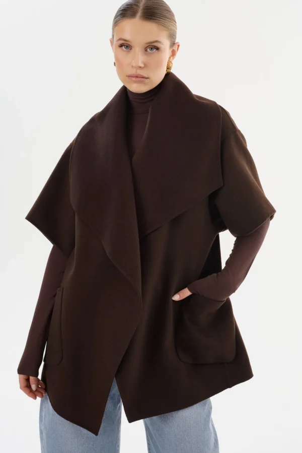 LAMARQUE Coats&Jackets | PENELOPE | Double Face Wool Coat Dark Brown