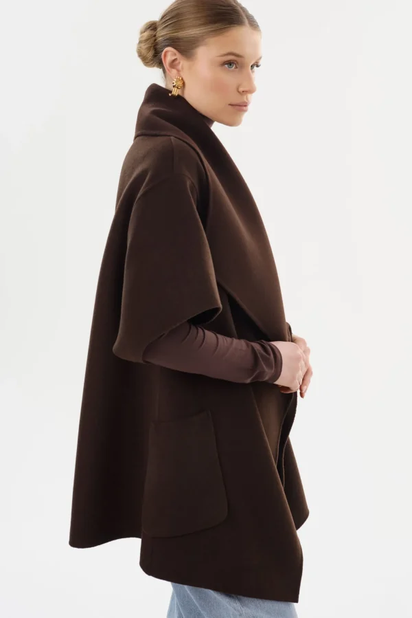 LAMARQUE Coats&Jackets | PENELOPE | Double Face Wool Coat Dark Brown