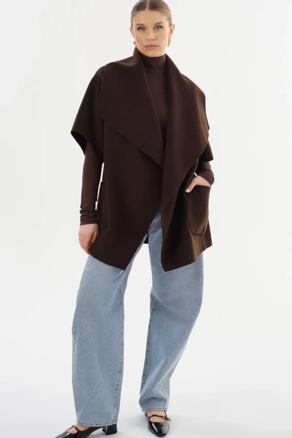 LAMARQUE Coats&Jackets | PENELOPE | Double Face Wool Coat Dark Brown