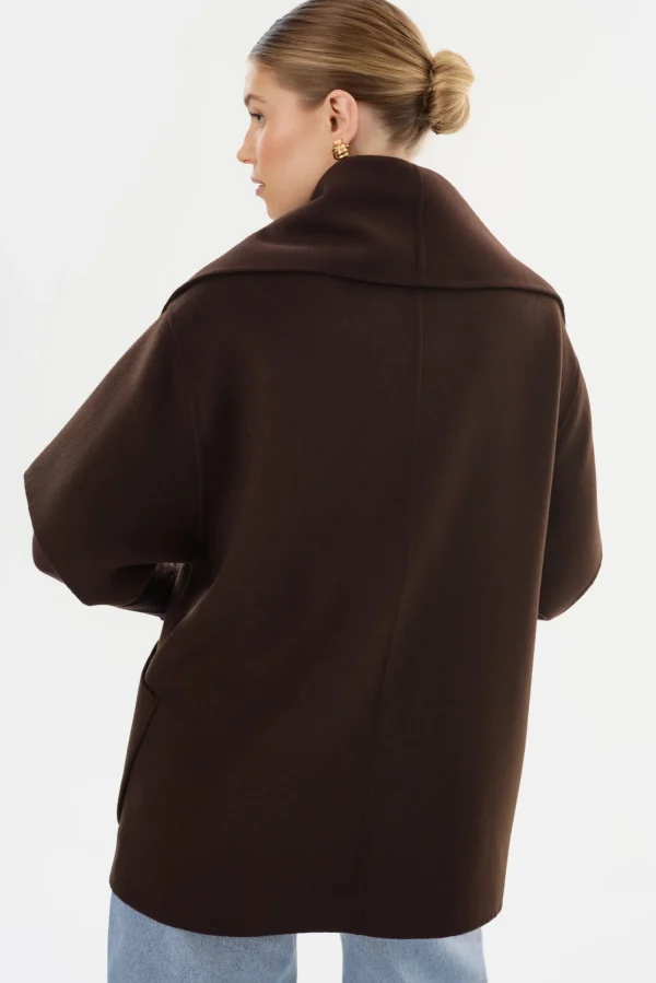 LAMARQUE Coats&Jackets | PENELOPE | Double Face Wool Coat Dark Brown