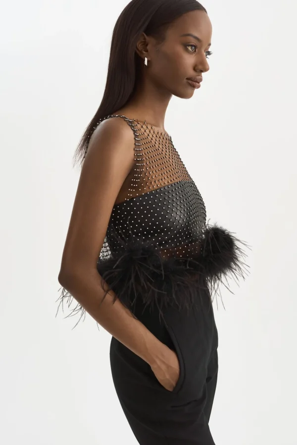 LAMARQUE Tops | PIA | Rhinestone Top Black