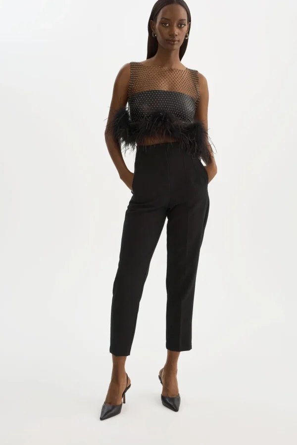 LAMARQUE Tops | PIA | Rhinestone Top Black