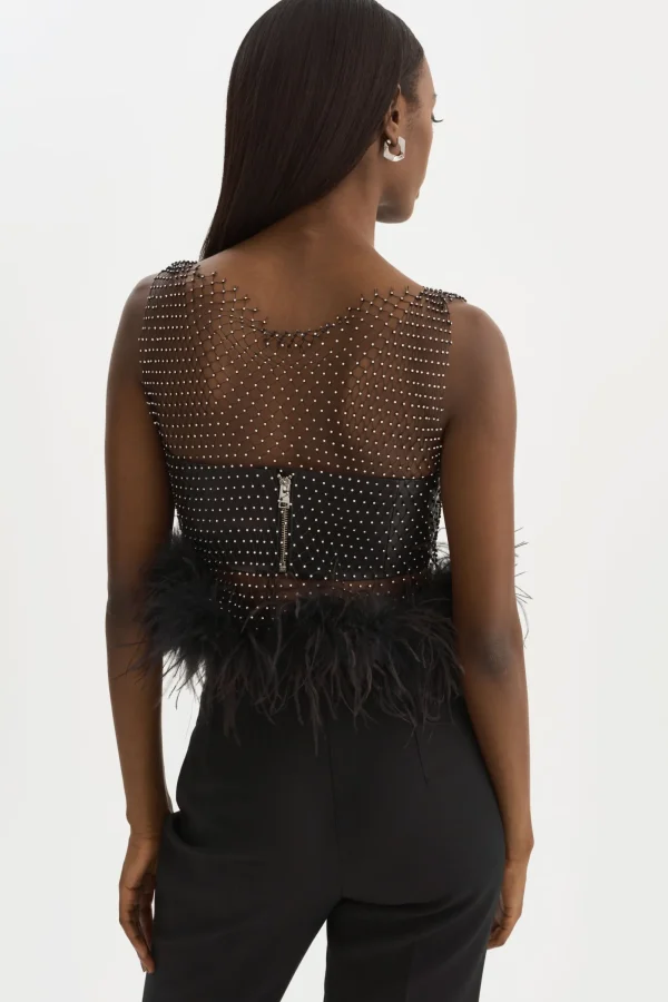 LAMARQUE Tops | PIA | Rhinestone Top Black