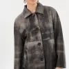 LAMARQUE Leather Jackets | PRESLEY | Leather Shacket Fossil Grey