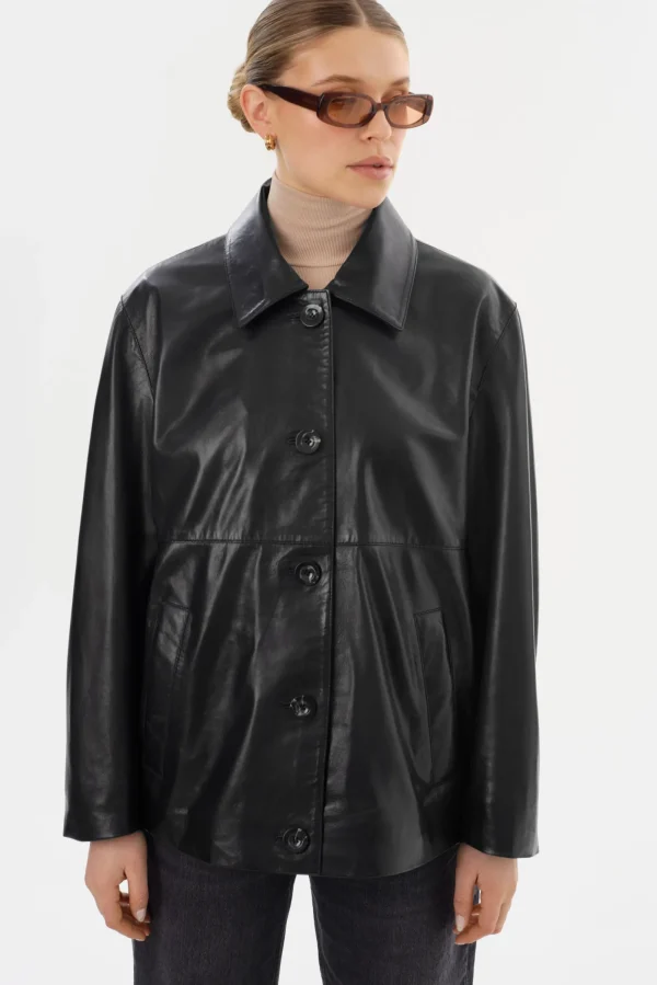 LAMARQUE Leather Jackets | PRESLEY | Leather Shacket Black
