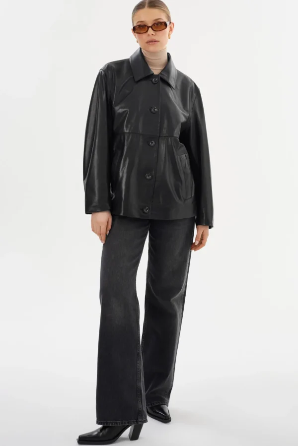 LAMARQUE Leather Jackets | PRESLEY | Leather Shacket Black