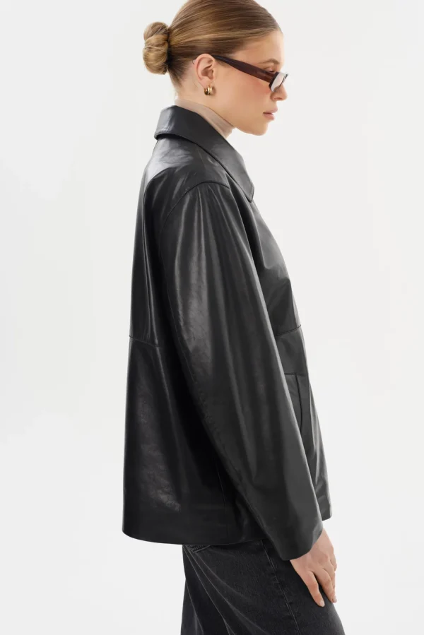 LAMARQUE Leather Jackets | PRESLEY | Leather Shacket Black