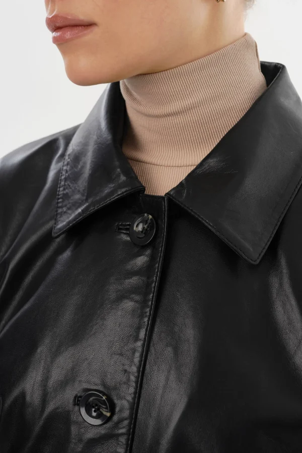 LAMARQUE Leather Jackets | PRESLEY | Leather Shacket Black