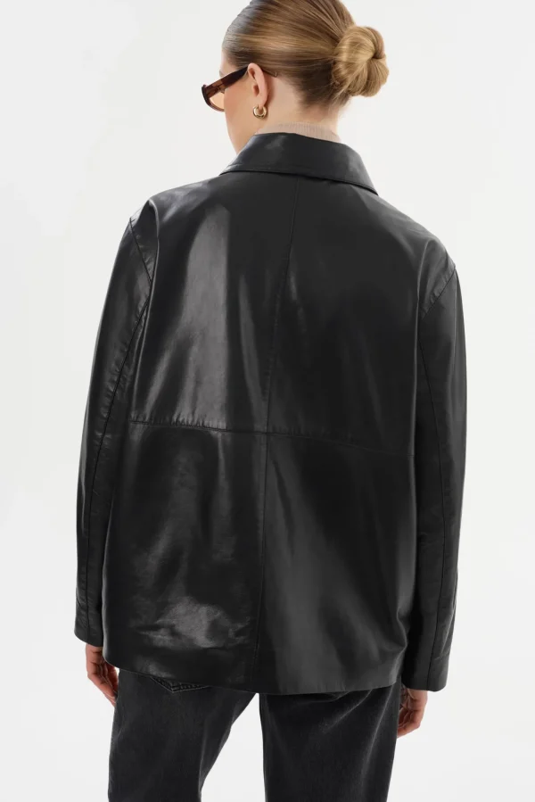 LAMARQUE Leather Jackets | PRESLEY | Leather Shacket Black