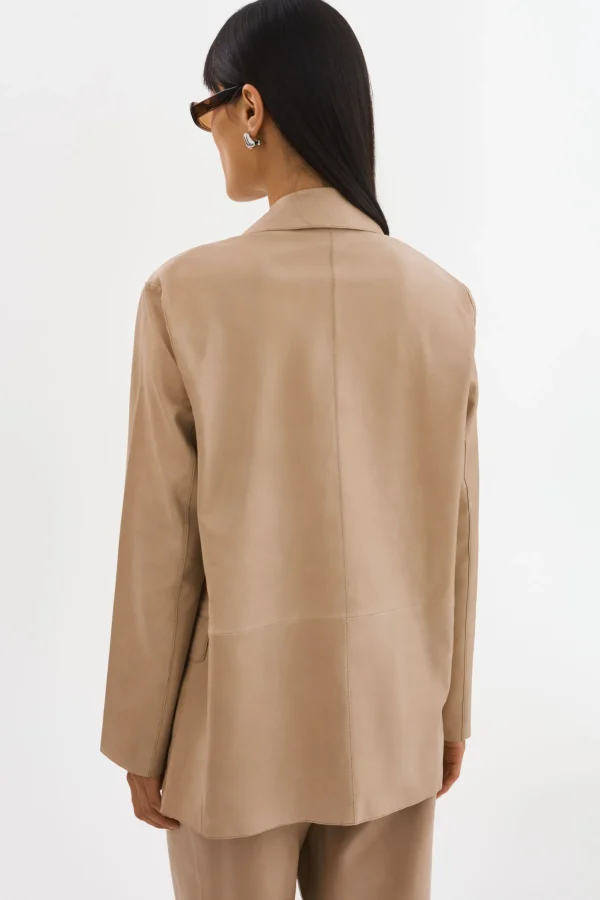 LAMARQUE Leather Jackets | QUIRINA | Leather Blazer Beige