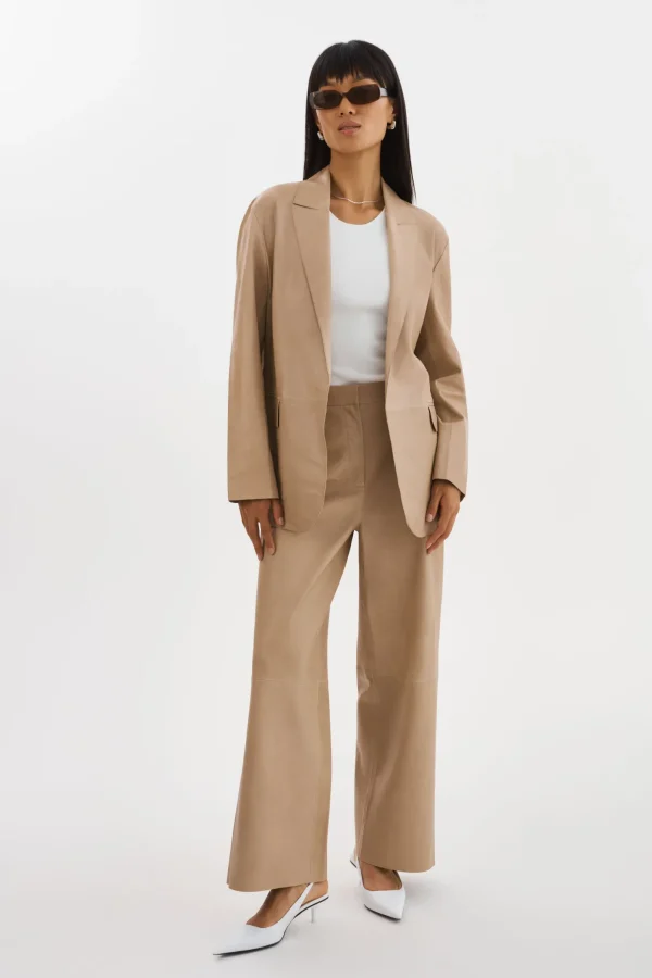 LAMARQUE Leather Jackets | QUIRINA | Leather Blazer Beige