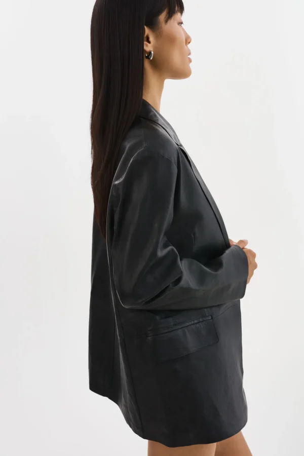 LAMARQUE Leather Jackets | QUIRINA | Leather Blazer Black