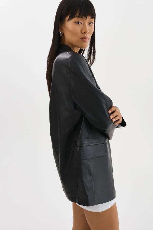 LAMARQUE Leather Jackets | QUIRINA | Leather Blazer Black