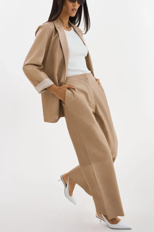 LAMARQUE Leather Jackets | QUIRINA | Leather Blazer Beige