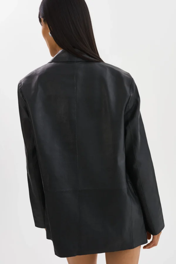 LAMARQUE Leather Jackets | QUIRINA | Leather Blazer Black
