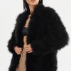 LAMARQUE Leather Jackets | RABEA | Feather Coat Black