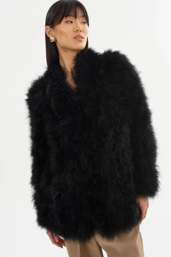 LAMARQUE Leather Jackets | RABEA | Feather Coat Black