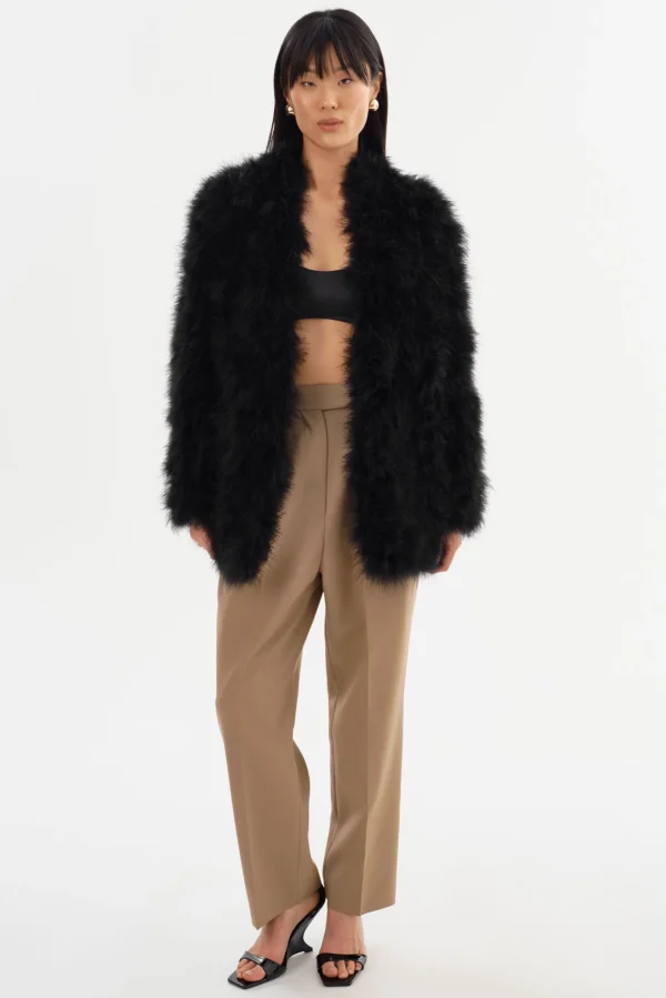 LAMARQUE Leather Jackets | RABEA | Feather Coat Black