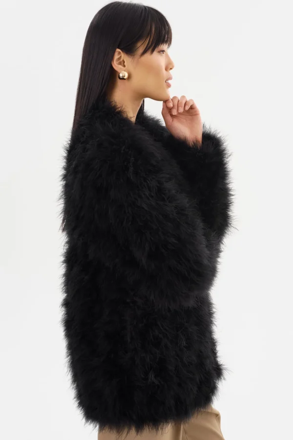 LAMARQUE Leather Jackets | RABEA | Feather Coat Black