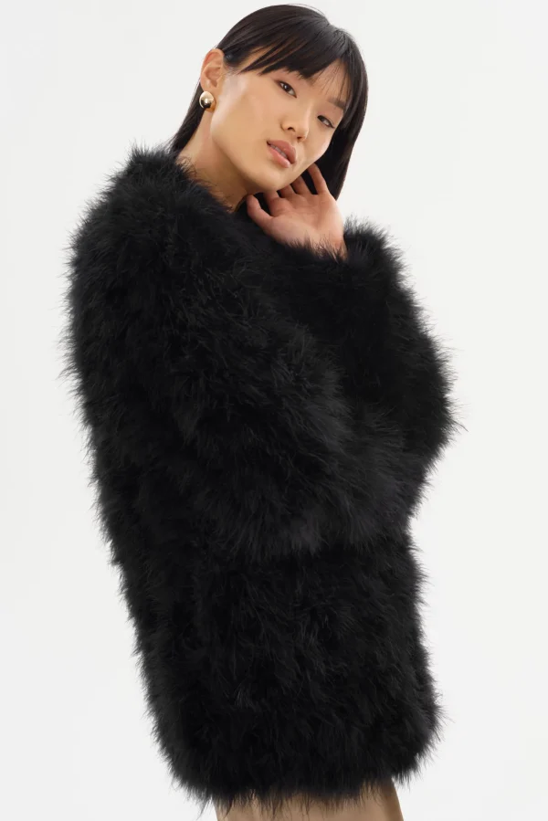 LAMARQUE Leather Jackets | RABEA | Feather Coat Black