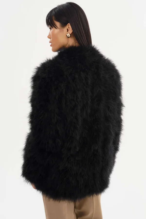LAMARQUE Leather Jackets | RABEA | Feather Coat Black