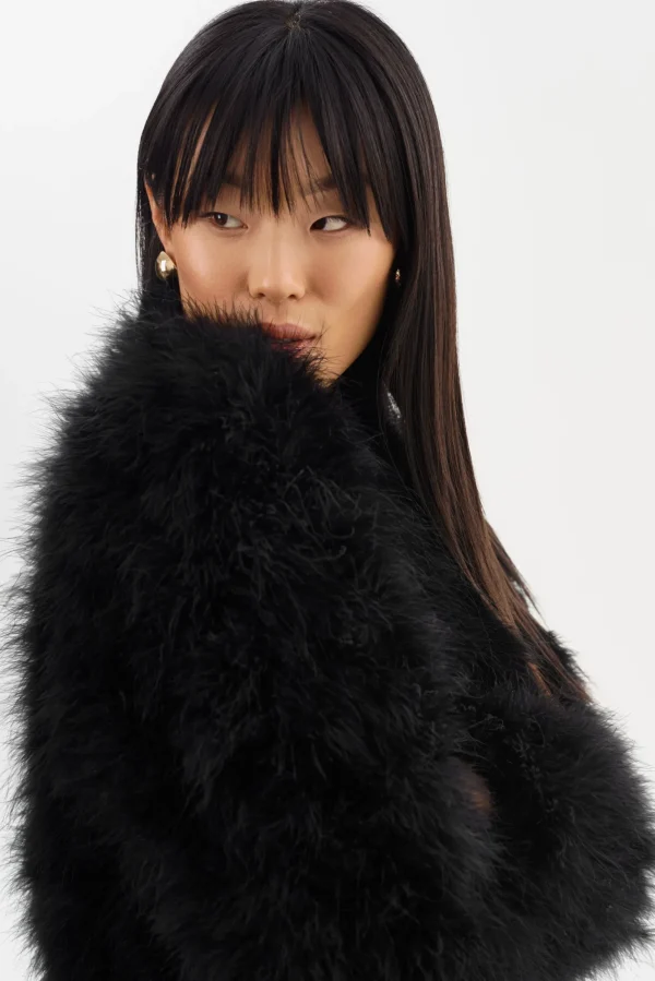 LAMARQUE Leather Jackets | RABEA | Feather Coat Black