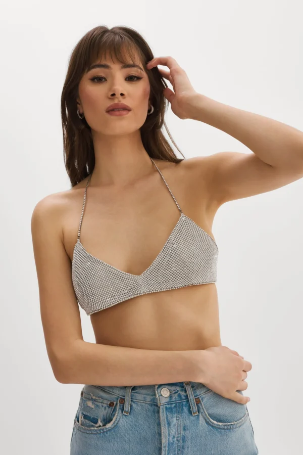 LAMARQUE Tops | RAEKA | Rhinestone Bralette Silver