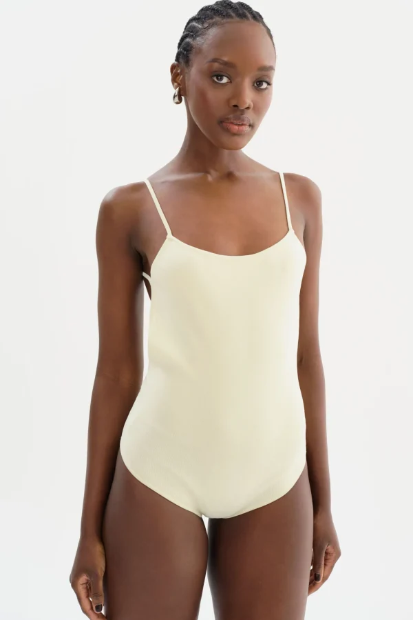 LAMARQUE Tops | RENATA | Knit Bodysuit Lemon Icing