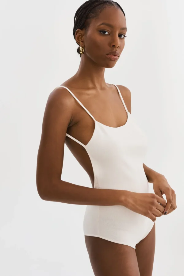 LAMARQUE Tops | RENATA | Knit Bodysuit Off White