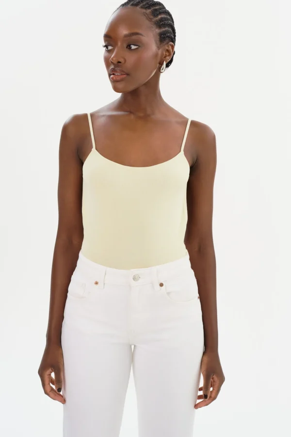 LAMARQUE Tops | RENATA | Knit Bodysuit Lemon Icing