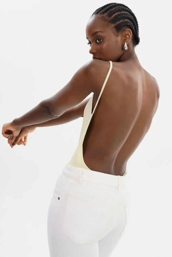 LAMARQUE Tops | RENATA | Knit Bodysuit Lemon Icing