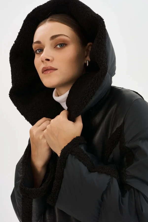 LAMARQUE Coats&Jackets | REXANA | Mixed Media Puffer Coat Black / Black