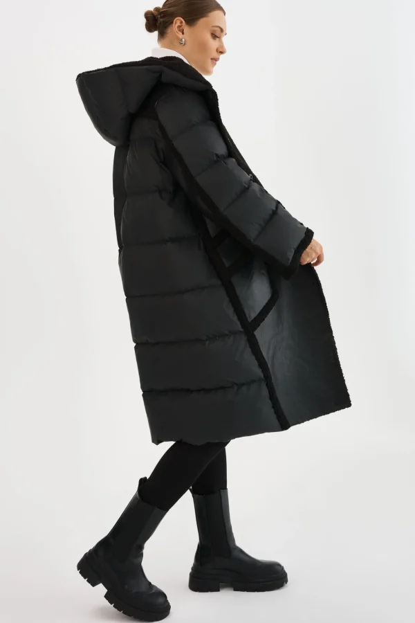LAMARQUE Coats&Jackets | REXANA | Mixed Media Puffer Coat Black / Black