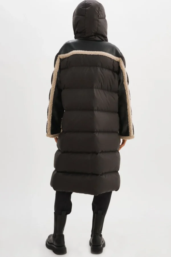 LAMARQUE Coats&Jackets | REXANA | Mixed Media Puffer Coat Black/Ecru