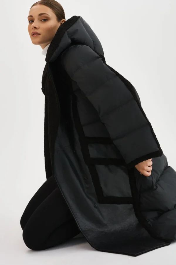 LAMARQUE Coats&Jackets | REXANA | Mixed Media Puffer Coat Black / Black