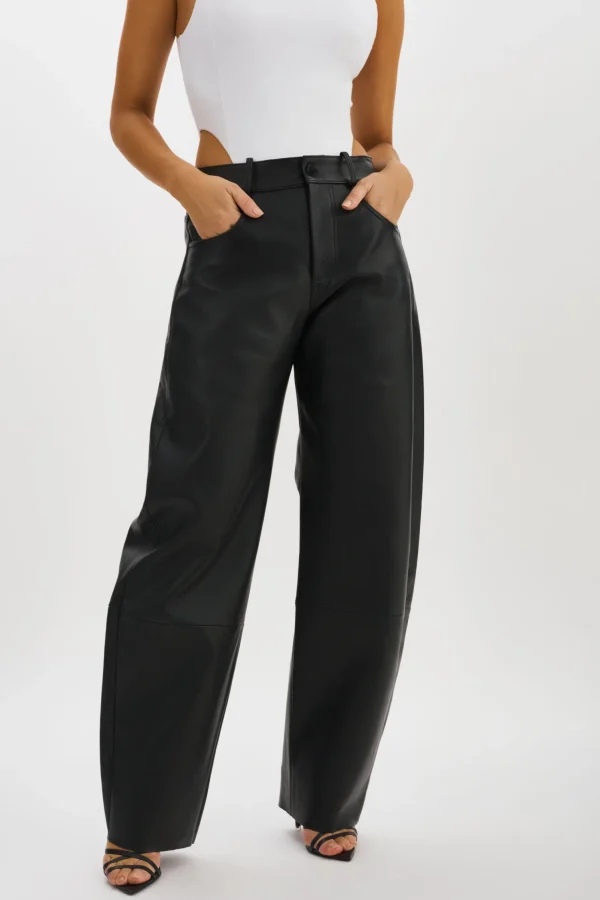 LAMARQUE Pants&Shorts | RIDA | Horseshoe Leather Pants Black