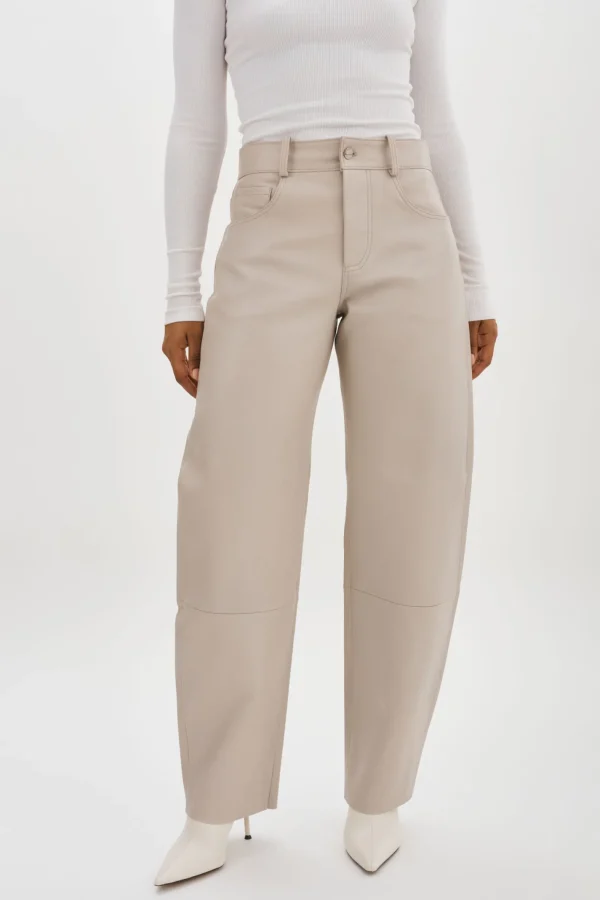 LAMARQUE Pants&Shorts | RIDA | Horseshoe Leather Pants Oat