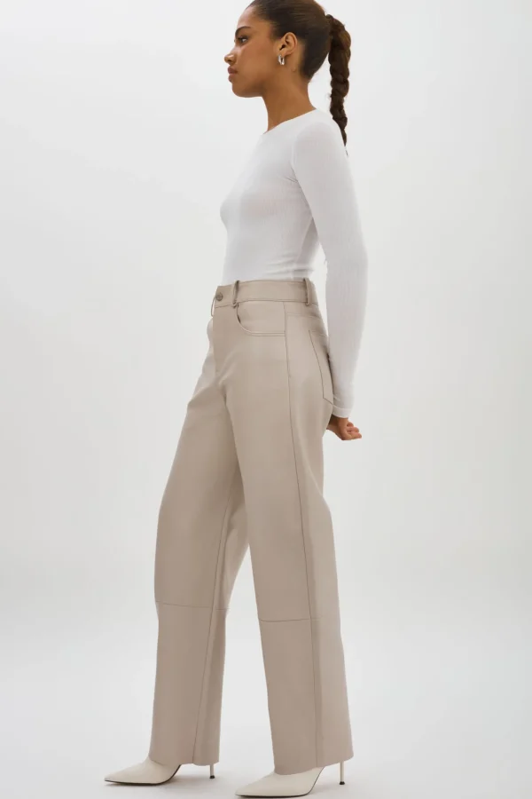 LAMARQUE Pants&Shorts | RIDA | Horseshoe Leather Pants Oat