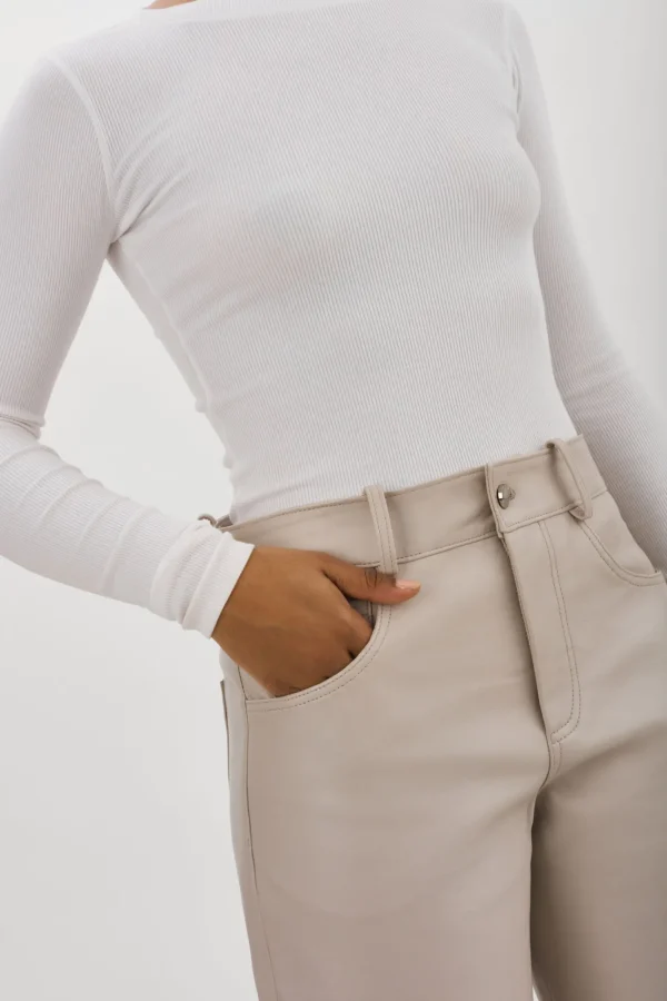 LAMARQUE Pants&Shorts | RIDA | Horseshoe Leather Pants Oat