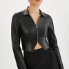 LAMARQUE Tops | Leather Jackets | ROMI | Leather Corset Jacket Black