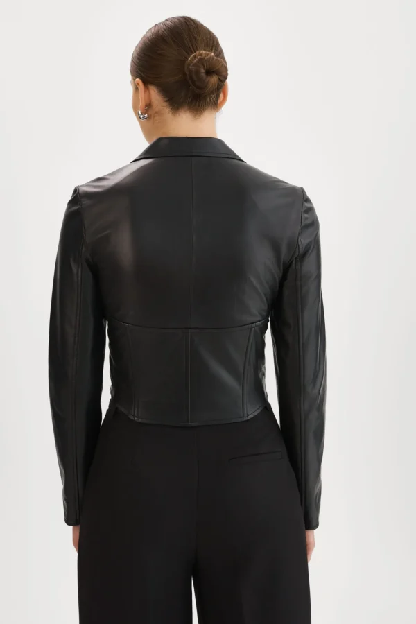 LAMARQUE Tops | Leather Jackets | ROMI | Leather Corset Jacket Black