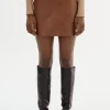 LAMARQUE Skirts | ROWAN | Leather Mini Skirt Luggage