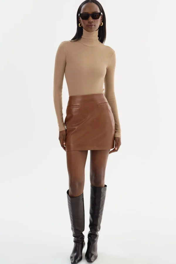 LAMARQUE Skirts | ROWAN | Leather Mini Skirt Luggage
