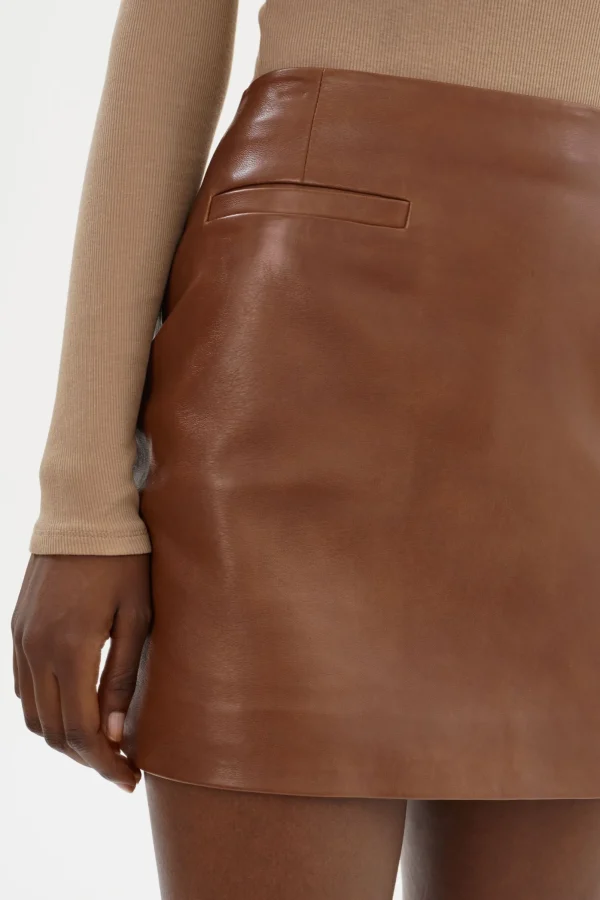 LAMARQUE Skirts | ROWAN | Leather Mini Skirt Luggage